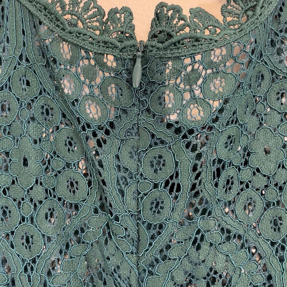NWT lulus remarkable green sheer lace short sleeve knee length dress small - Picture 13 of 13